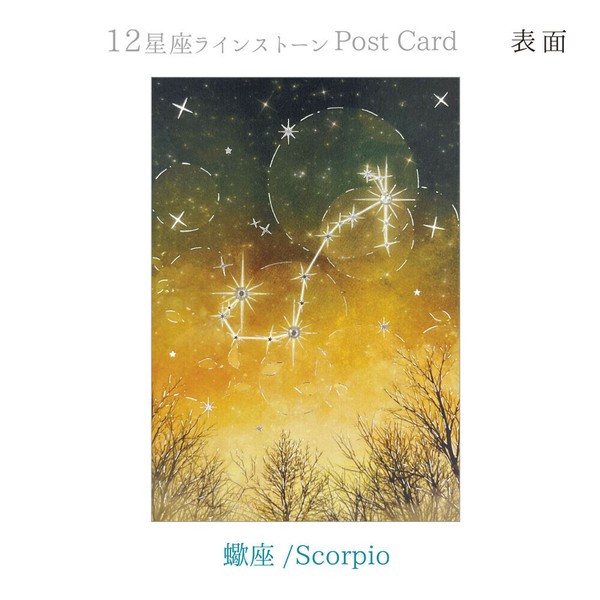 12星座ラインストーン付ポストカード