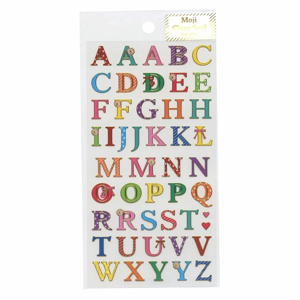 カラフルふち箔クリア文字シール