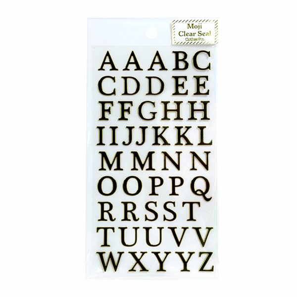 黒箔ふち金箔クリア文字シール