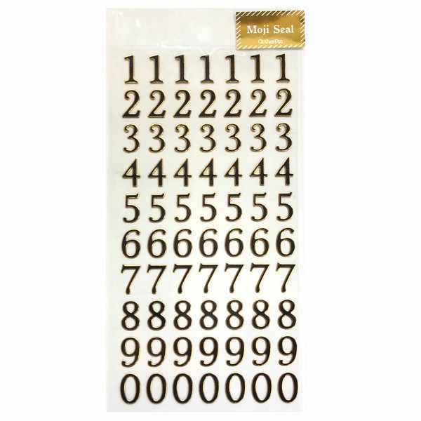 黒箔ふち金箔クリア文字シール