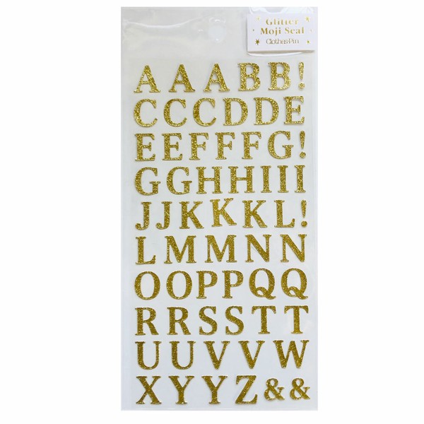 金グリッター文字シール